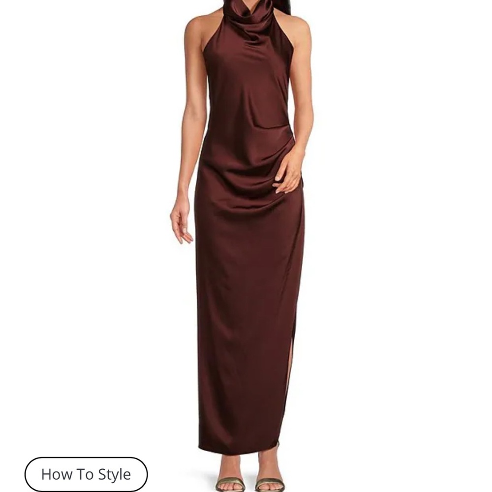 Gianni Bini / Burgundy silk backless dresss